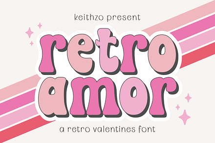 Retro Amor - Valentines Font, a Handwritten Font by Keithzo