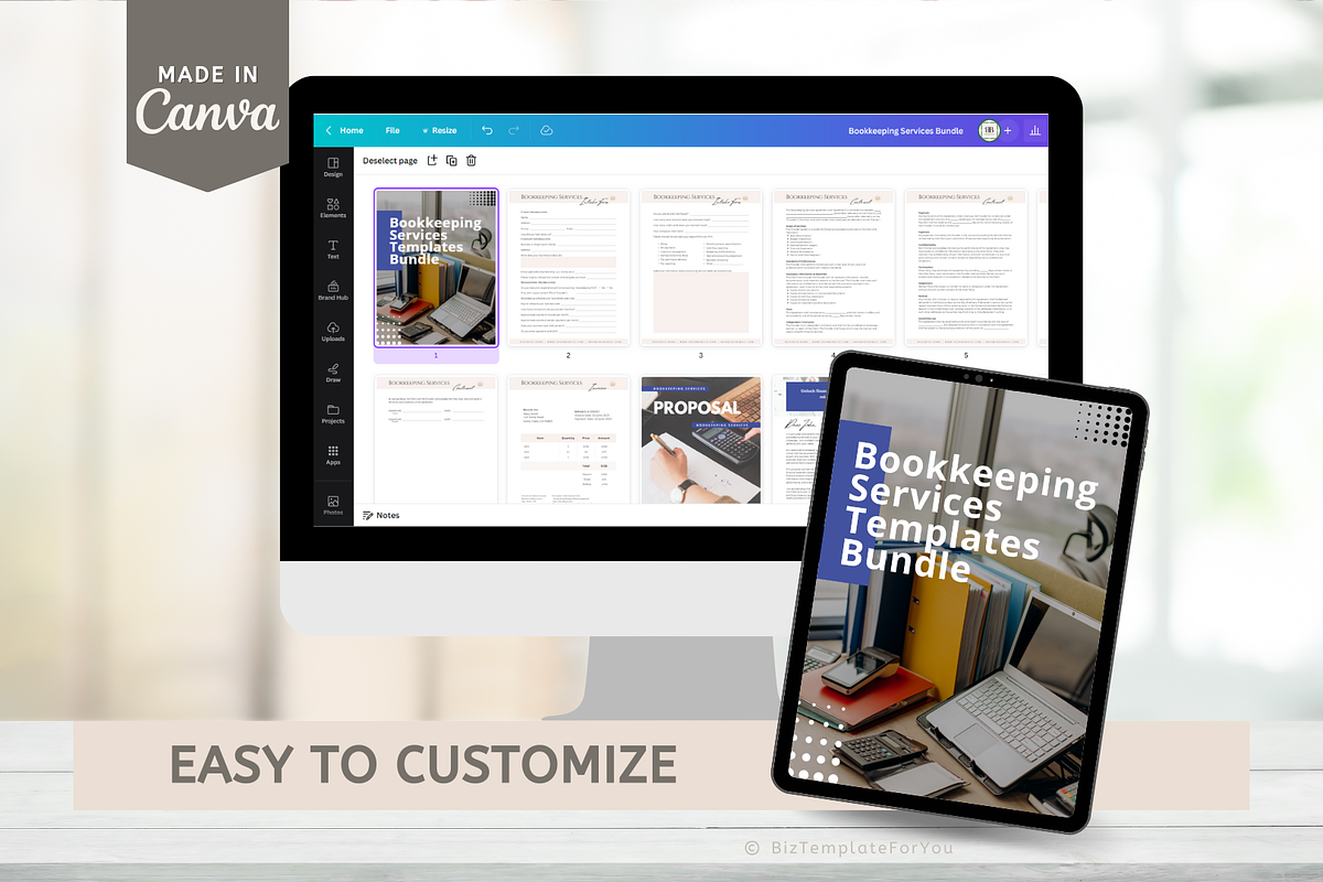 Bookkeeping Services Template Bundle, a Branding & Logo Template by BizTemplateForYou (Photo 7 of 8)