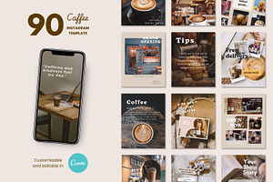 Coffee Instagram Template, a Social Media Template by ZoloDesignHub