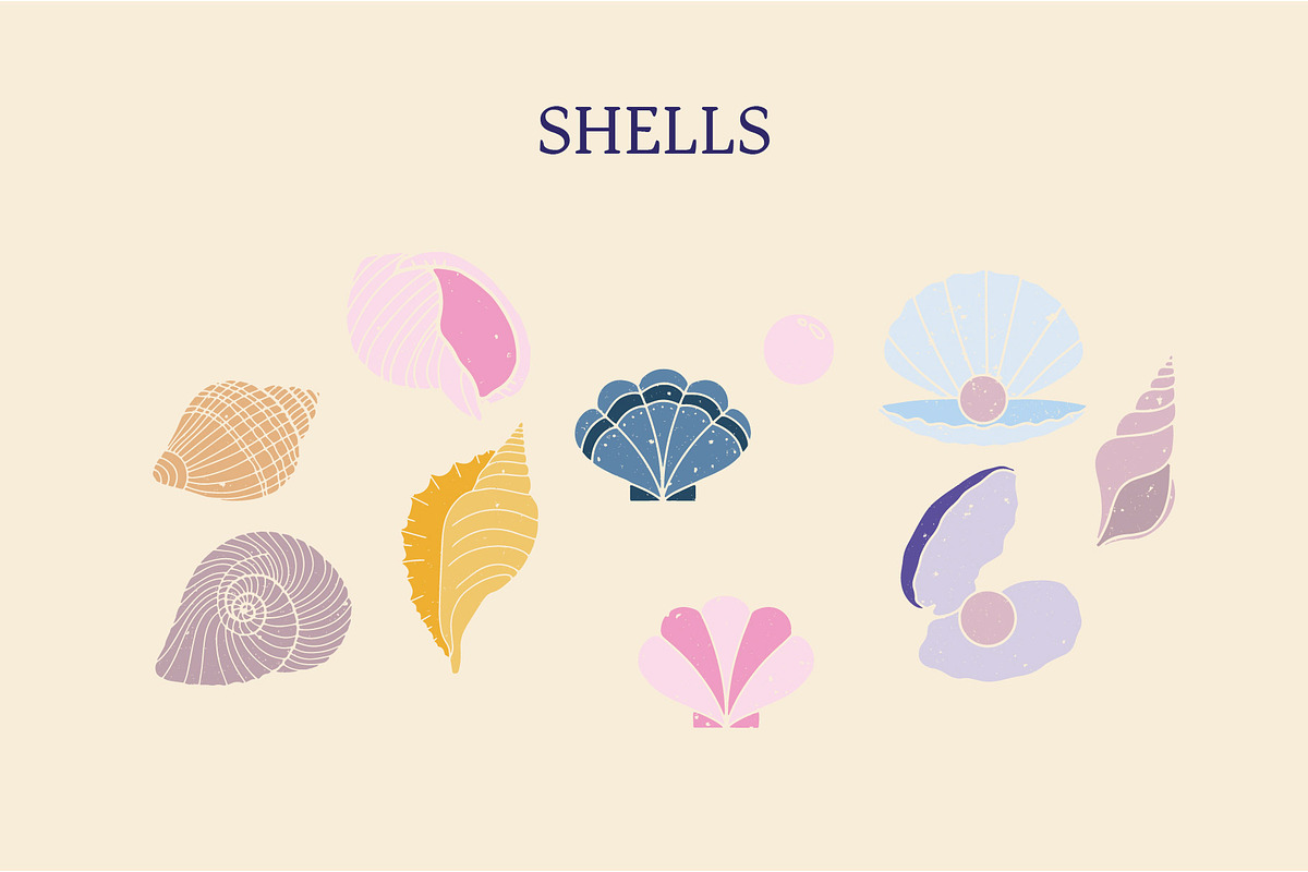 Summer Cute Mermaid Handrawn Clipart, a Decorative Illustration by Ginny and Sam (Photo 4 of 15)