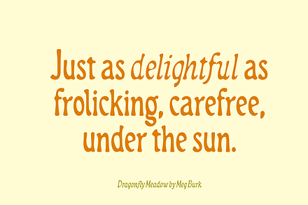 Dragonfly Meadow - Tall Serif, a Serif Font by By Meg Burk
