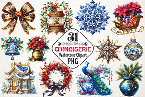 Christmas Chinoiserie Sublimation PN, an Illustration by RobertsArt