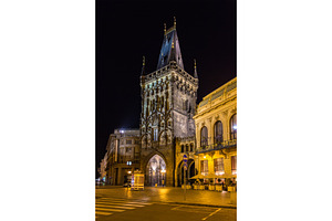 Powder tower a gothic tower in prague czech republic containing powder, an Architecture Photo by Leonid Andronov