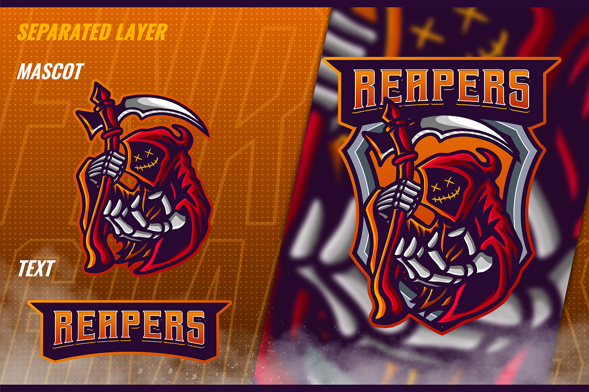 Death Reaper - Mascot & Esport Logo, a Branding & Logo Template by FNR ...