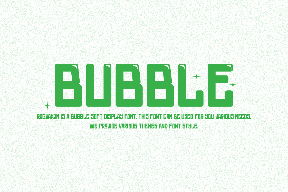 Rogvakon - Bubble Font, a Sans Serif Font by Iqsiart Studio (Photo 2 of 7)