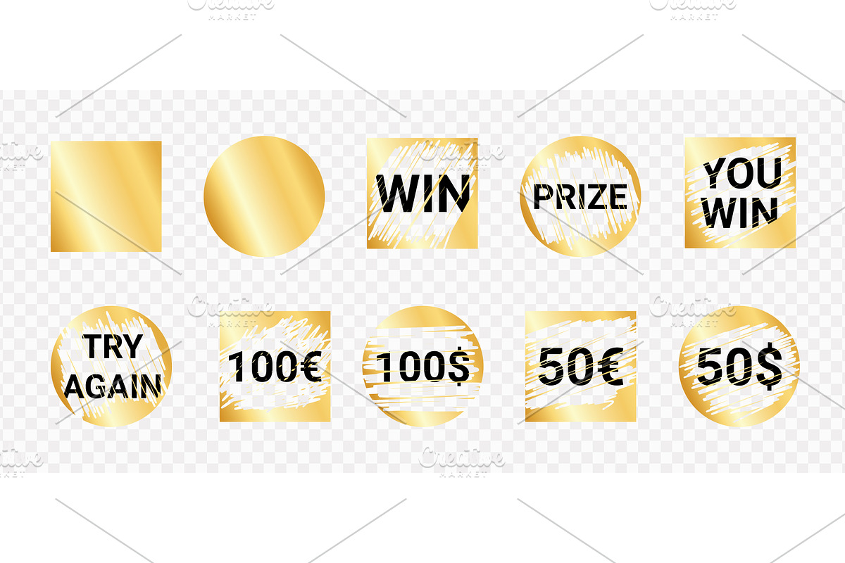 Try again lottery text stickers -, an Object Illustration by YuliiaOsadcha
