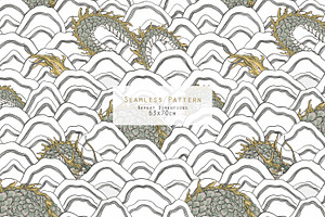 Loong. Seamless Patterns