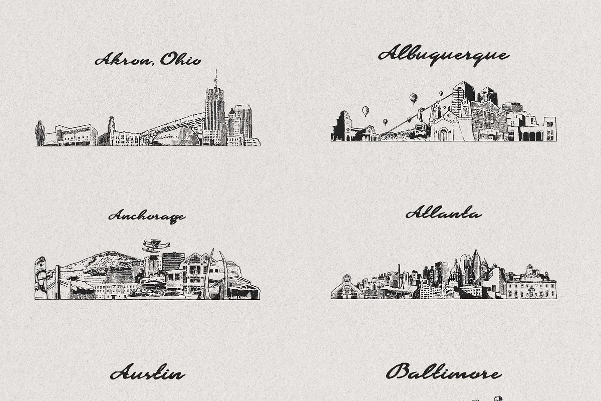 City skylines of the The USA, a Work Illustration by TheMountBirdStudio (Photo 4 of 9)