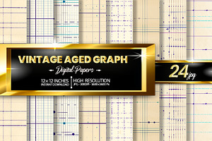 Vintage Aged Graph Digital Paper
