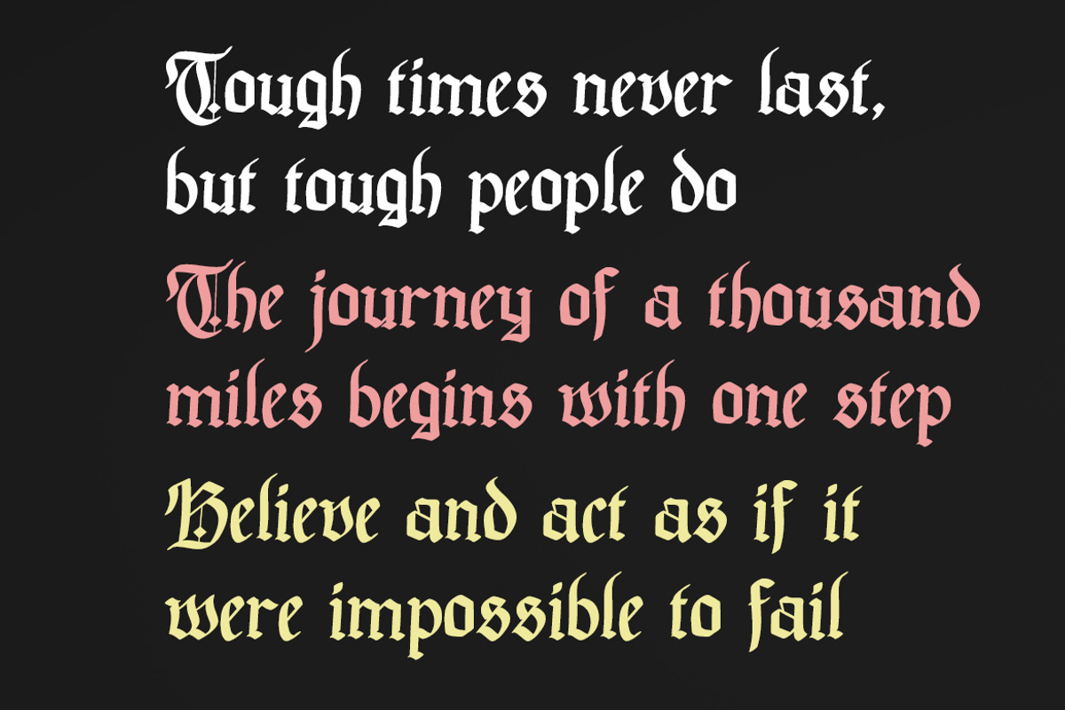 Foldaky Shield Blackletter Font, a Blackletter Font by skiiller studio (Photo 3 of 7)
