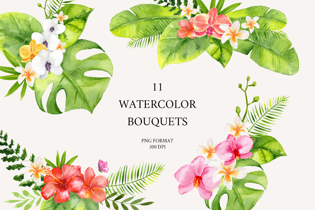 Tropical Elegance. Watercolors, a Decorative Illustration by Liliia Polos Illustration (Photo 3 of 12)