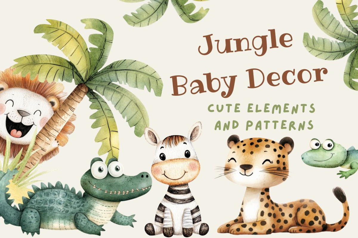 Safari Nursery Art and Patterns, an Animal Illustration by The Best Digital Plaza (Photo 1 of 9)