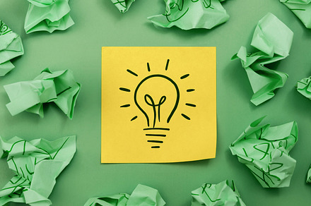 Idea, Innovation and Creativity Concept. a Light Bulb Handdrawn