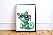 Cute Chameleon With Funny Glasses, a Graphic by CitraGraphics (Thumbnail 5 of 6)