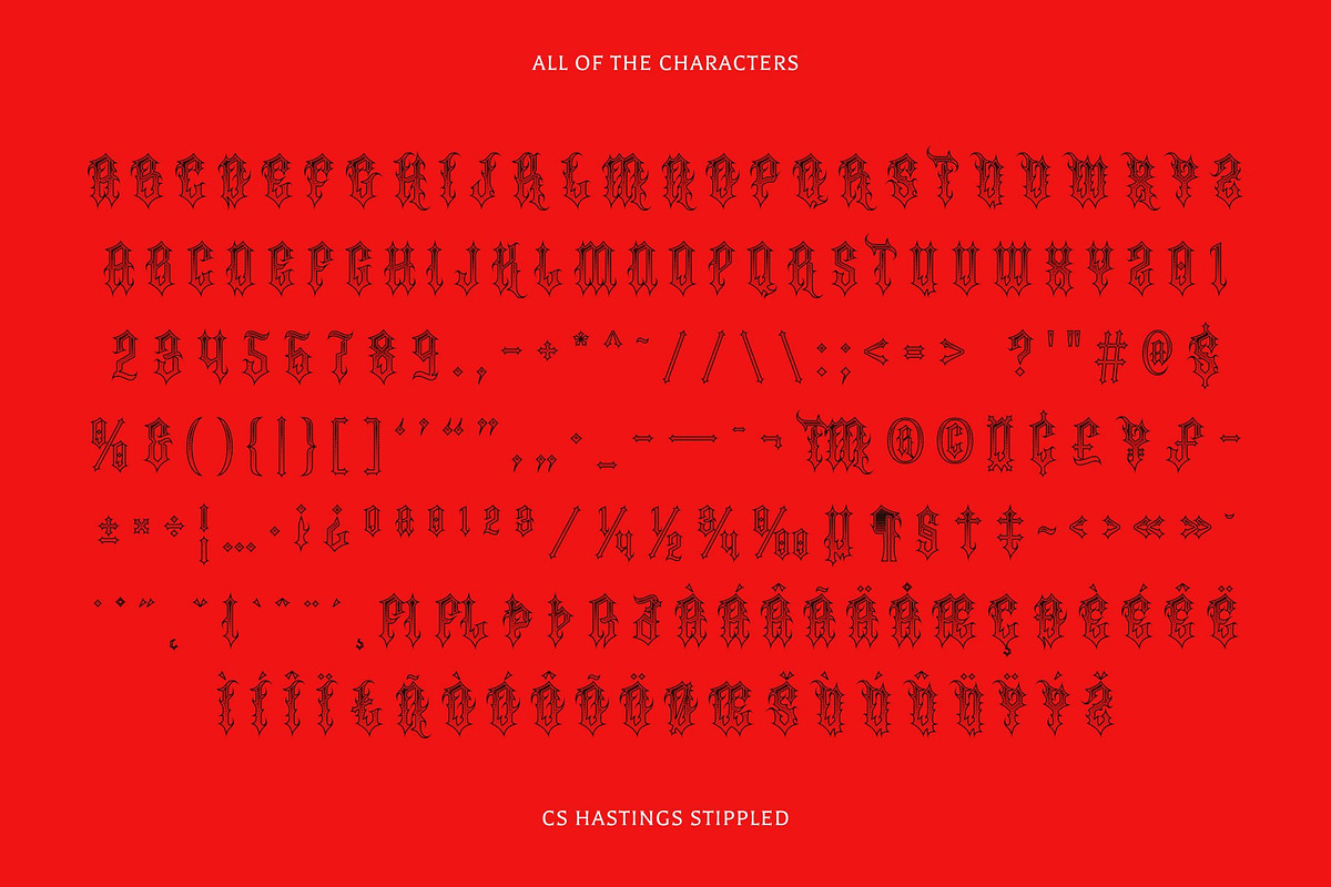 CS Hastings Stippled, a Blackletter Font by Craft Supply Co. (Photo 8 of 8)
