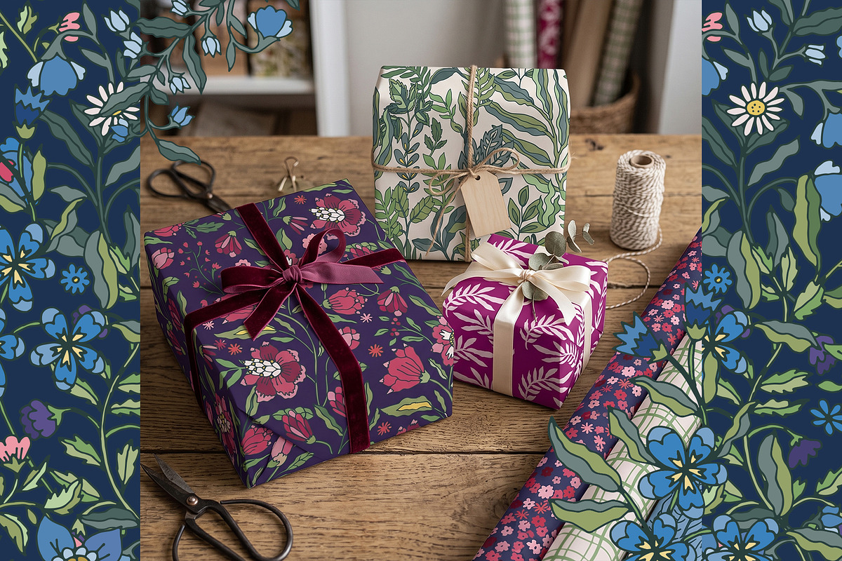 Folk Floral Seamless Patterns, a Pattern Graphic by Sonulkaster (Photo 7 of 15)