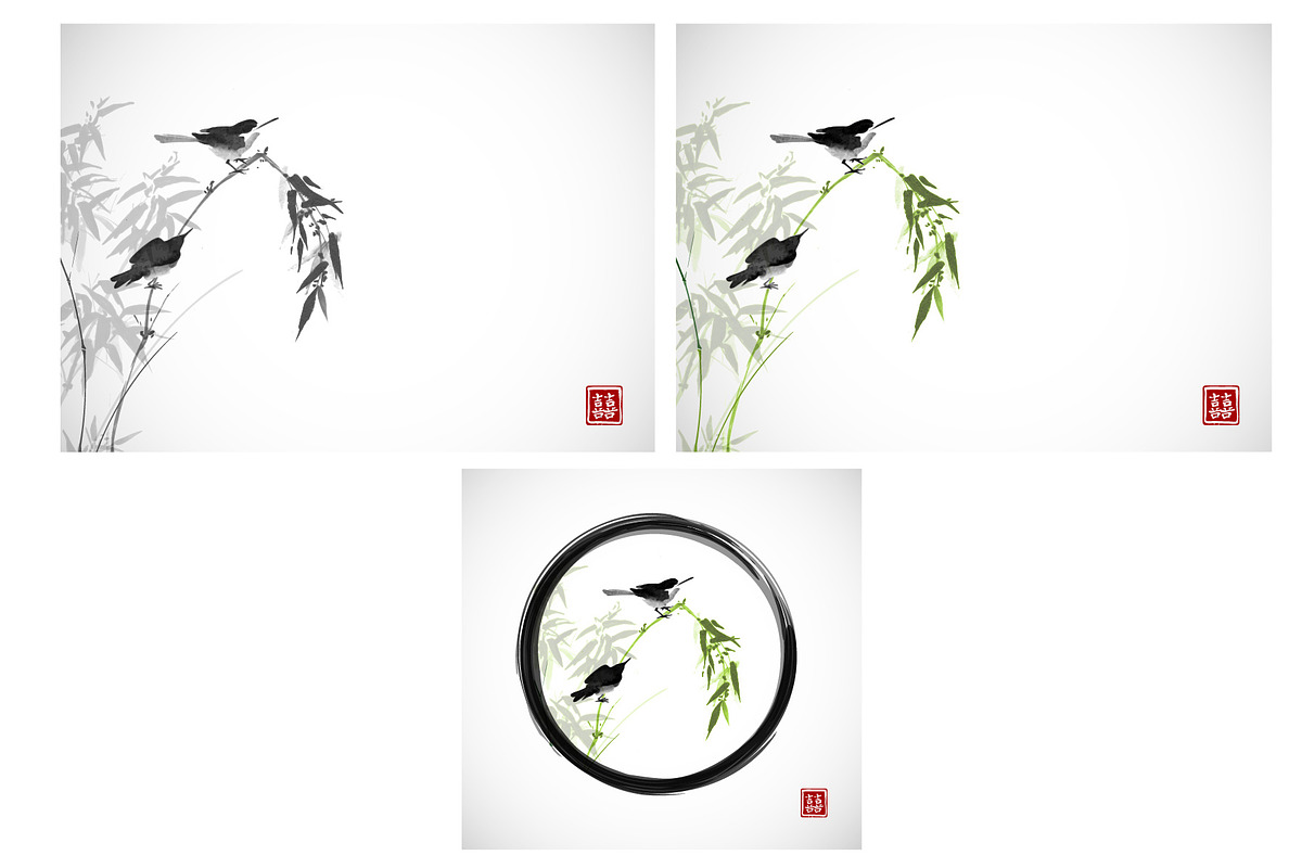 Japanese ink painting sumi-e, part 4, a Graphic by Elina_Li (Photo 5 of 7)