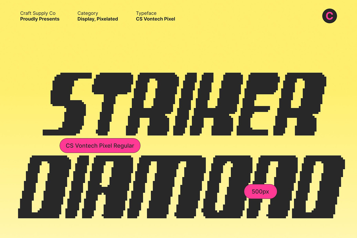 CS Vontech Pixel, a Sans Serif Font by Craft Supply Co. (Photo 5 of 8)