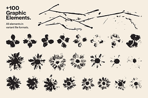 Stamped Prints Of Leaves & Flowers