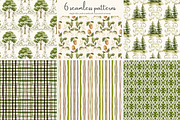 woodland seamless pattern set, a Pattern Graphic by Patishop Art (Thumbnail 2 of 10)