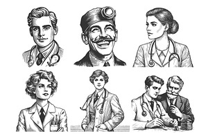 Medical Professionals and Doctors, a Healthcare Illustration by AlexArt