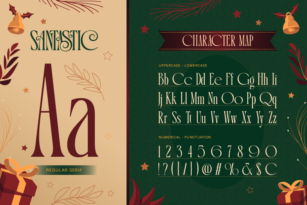 Santastic - Elegant Christmas Serif, a Serif Font by Burntilldead (Photo 2 of 12)