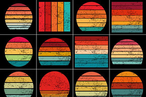 Retro Vintage Sunset Grunge Backgrou, a Background Graphic by Design Station