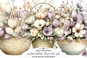 Spring Flower Basket Clipart/ Spring, an Illustration by GatewayDesign (Thumbnail 3 of 3)