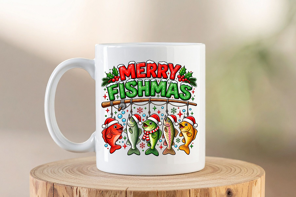 Merry Fishmas Funny Christmas PNG, an Object Graphic by Zahyl Studio (Photo 6 of 7)