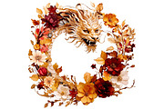 Autumn Dragons Clipart Set PNG, a Decorative Illustration by Floraphoria (Thumbnail 7 of 9)
