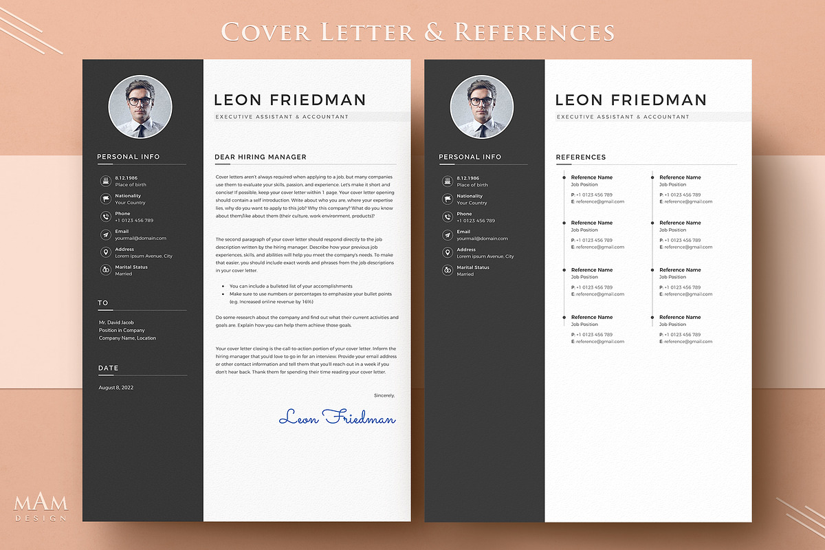 Modern Resume Template for Word, a Resume Template by MAM Design (Photo 5 of 10)