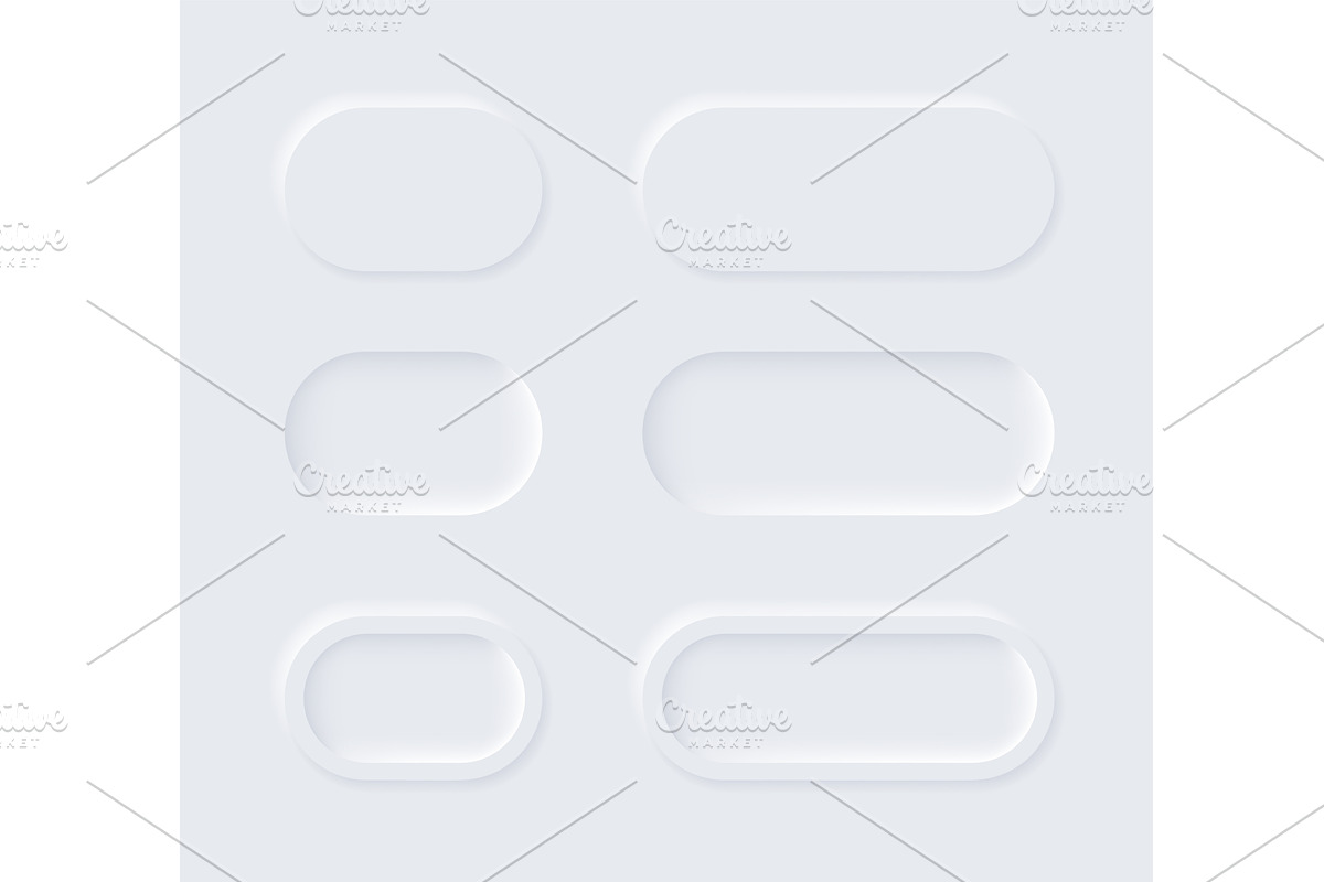 Neumorphic buttons. Simple, an Illustration by Things for designers