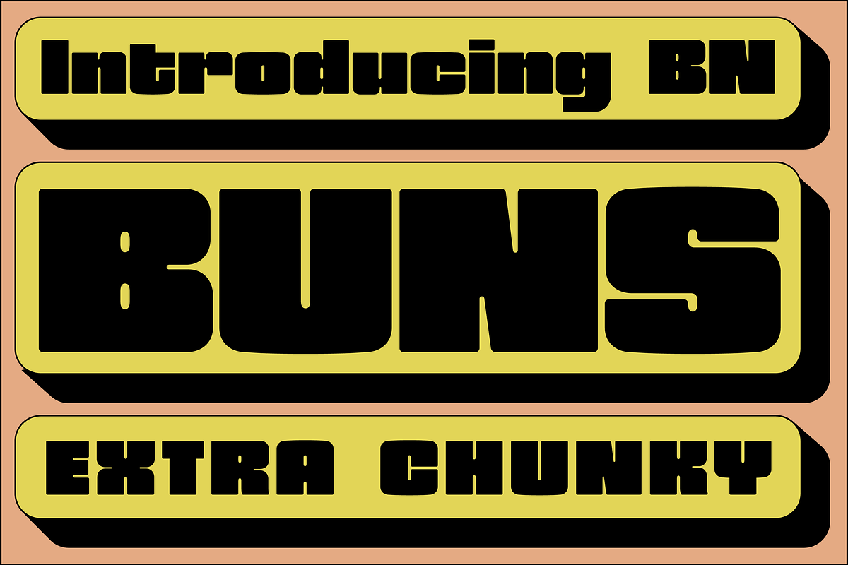 Buns, a Sans Serif Font by Bnick (Photo 1 of 10)