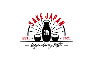 Japanese Sake Logo, a Branding & Logo Template by Atlantis X Nurman Arbai
