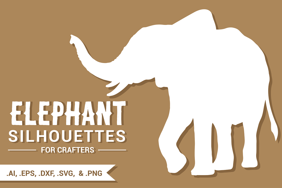 Elephant Silhouettes for Crafters, an Object Graphic by Brandi Lea Designs (Photo 1 of 2)