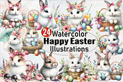 Happy Easter Sublimation Clipart Bu, an Illustration by SVGArt (Thumbnail 1 of 8)