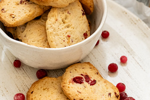 Cranberry cookies sweet rusks home crunchy snack, a Food & Drink Photo by Photo Drive Studio