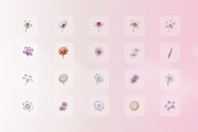 3D Plastic Flowers Illustration, an Object Graphic by Illustrava (Thumbnail 6 of 7)