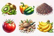 Watercolor Healthy Food Clipart, an Illustration by Dream Creation (Thumbnail 7 of 7)
