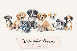 Watercolor Puppies