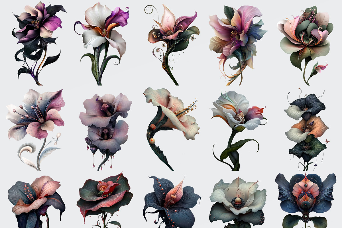 Fantasy Flowers Clipart Bundle, a Decorative Illustration by Fusion Dream (Photo 2 of 10)