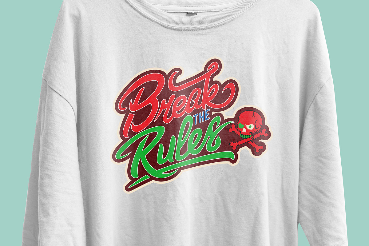 Break The Rules T-Shirt Design, an Object Illustration by Ahluva Studio (Photo 4 of 6)