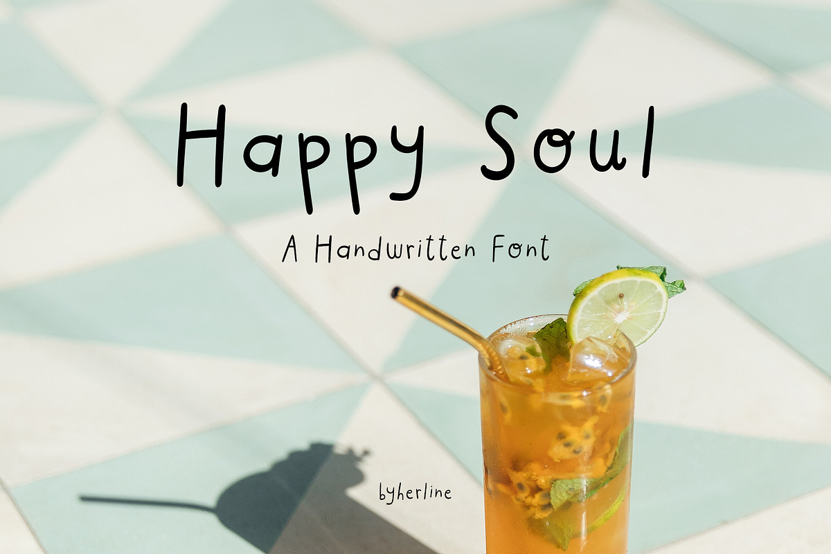 Happy Soul Handwritten Font, a Handwritten Font by byherline (Photo 1 of 3)