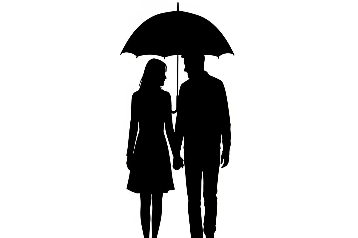 50 Couple Umbrella Silhouette Bundle, an Illustration by Designs_River (Photo 5 of 51)