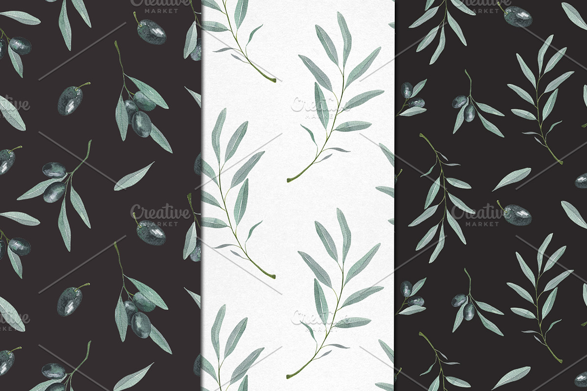 Watercolor Olives, an Illustration by Maria's little shop (Photo 6 of 7)