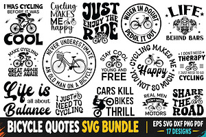 Bicycle Quotes SVG PNG Design Bundle