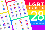 LGBT | 28 Icons Set, an Outline Icon by Alex Blogoodf (Thumbnail 1 of 7)