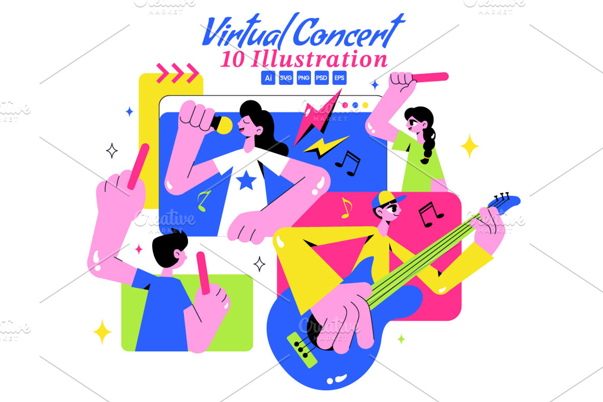 10 Virtual Concert Illustration, a Person Illustration by denayunebgt (Photo 1 of 4)