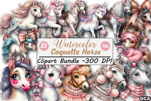 Coquette Horse Clipart, an Illustration by DreamCafeArt