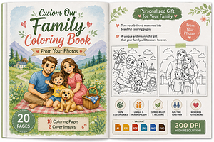 Custom Our Family Coloring Book